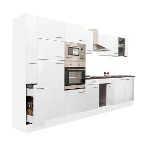 Yorki 360 kitchen furniture white body, with satin white front