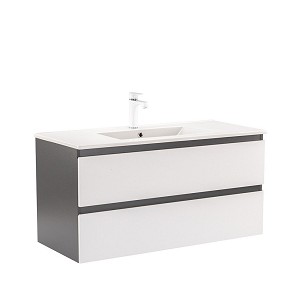Vario Forte 100 base cabinet with washbasin anthracite-white