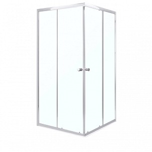 Olga SQ 90x90 cm square shower cabin without shower tray - chrome profile, clear glass