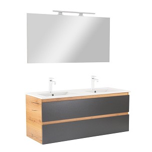 Vario Forte 120 complete bathroom furniture oak-anthracite
