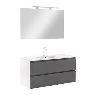 Vario Pull 100 complete bathroom furniture white-anthracite