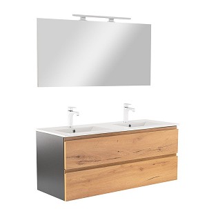 Vario Pull 120 complete bathroom furniture anthracite-oak