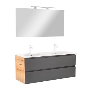 Vario Pull 120 complete bathroom furniture oak-anthracite