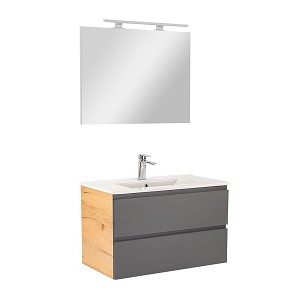 Vario Pull 80 complete bathroom furniture oak-anthracite