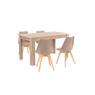 Zara 4+1 étkező garnitúra bézs-sonoma tölgy