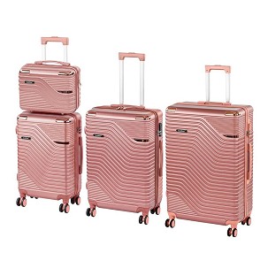 TraveLux Urban XXV gurulós bőrönd szett lazacrózsaszín