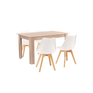 Zara 4+1 dining set white-sonoma oak