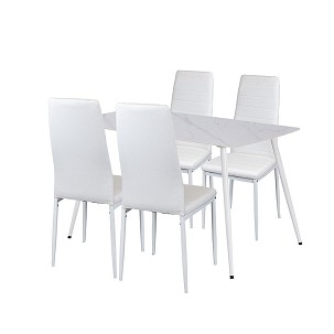 Jenna 4+1 dining set white