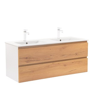 Vario Pull 120 base cabinet with washbasin white-oak