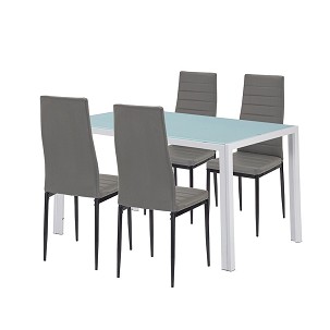 Mabel 4+1 dining set gray-black