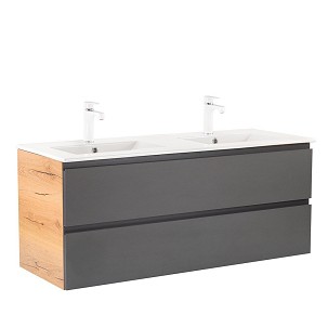 Vario Pull 120 base cabinet with washbasin oak-anthracite