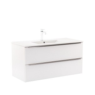 Vario Trim 100 base cabinet with washbasin white-white