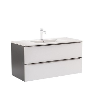 Vario Trim 100 base cabinet with washbasin anthracite-white