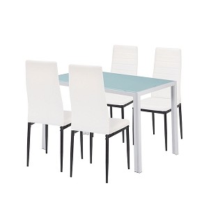 Midland 4+1 dining set white-black