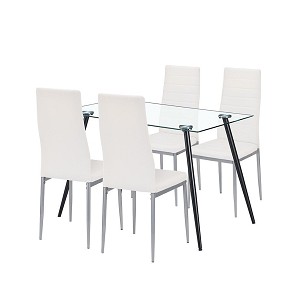 Nash 4+1 dining set white-gray