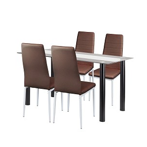 Norman 4+1 dining set brown