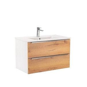 Vario Trim 80 base cabinet with washbasin white-oak