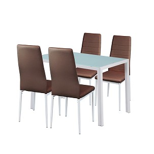 Portland 4+1 dining set brown