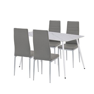 Renton 4+1 dining set gray-gray