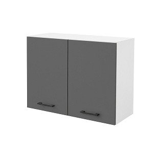 Praktik 80 wall cabinet with 2 doors, white-anthracite