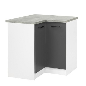 Praktik 90 base corner cabinet with 2 doors, white-anthracite