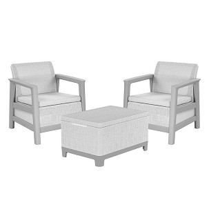 Scandi Balcony linea set kerti bútor garnitúra hamuszürke-világosszürke