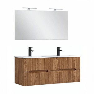 Trent Bathroom furniture 120 cm with ceramic sink and mirror 60x120 cm sunset oak