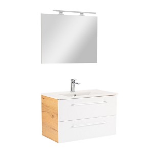 Vario Clam 80 complete bathroom furniture oak-white