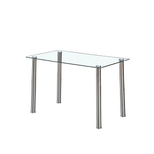 Berna 120 cm square glass dining table transparent