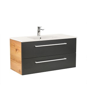 Vario Clam 100 base cabinet with washbasin oak-anthracite
