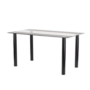 Riona 140 cm square glass dining table black