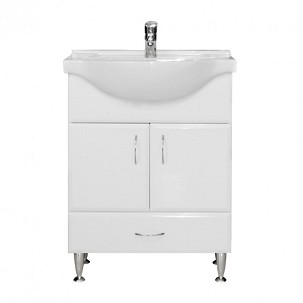 Bianca Plus 65 base cabinet with washbasin, high-gloss white