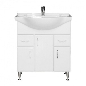Bianca Plus 75 base cabinet with washbasin, high-gloss white