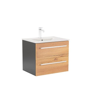 Vario Clam 60 base cabinet with washbasin anthracite-oak
