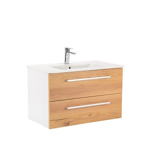 Vario Clam 80 base cabinet with washbasin white-oak
