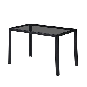Clara 120 cm square glass dining table black