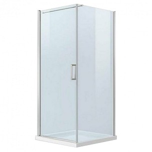 Simple square shower cabin with swing door