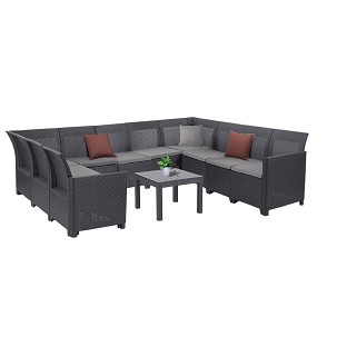 Claire XII 10-seater corner sofa with Orlando table