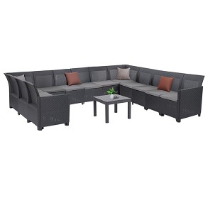 Claire XVI 12-seater corner sofa with Orlando table