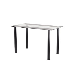 Riona 120 cm square glass dining table black