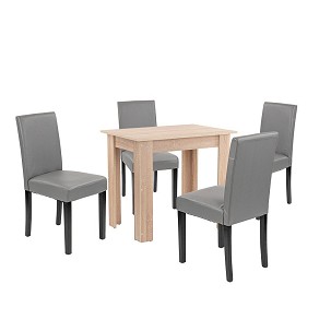 Leon 4+1 dining set sonoma oak-gray