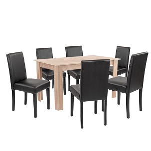 Leon 6+1 dining set sonoma oak-black