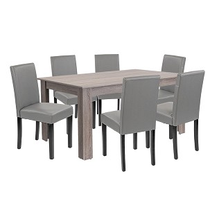 Leon 6+1 dining set york oak-grey