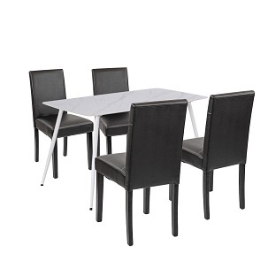 Megan 4+1 étkező garnitúra fehér-fekete