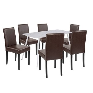 Megan 6+1 étkező garnitúra fehér-barna