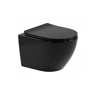 Delano fali rimless WC soft-close ülőkével fekete