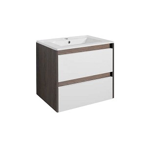 Porto 60 base cabinet with washbasin rauna elm-white