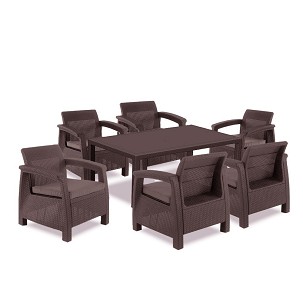 Corfu Relax duo kerti bútor garnitúra futura asztallal barna