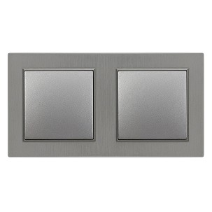Nova kettős kereszt kapcsoló 10A 250V 107 szürke dupla kerettel
