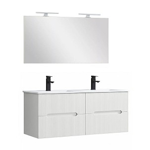 Trent Fürdőszobabútor 120 cm kerámia mosdóval tükörrel 60x120 cm fehér